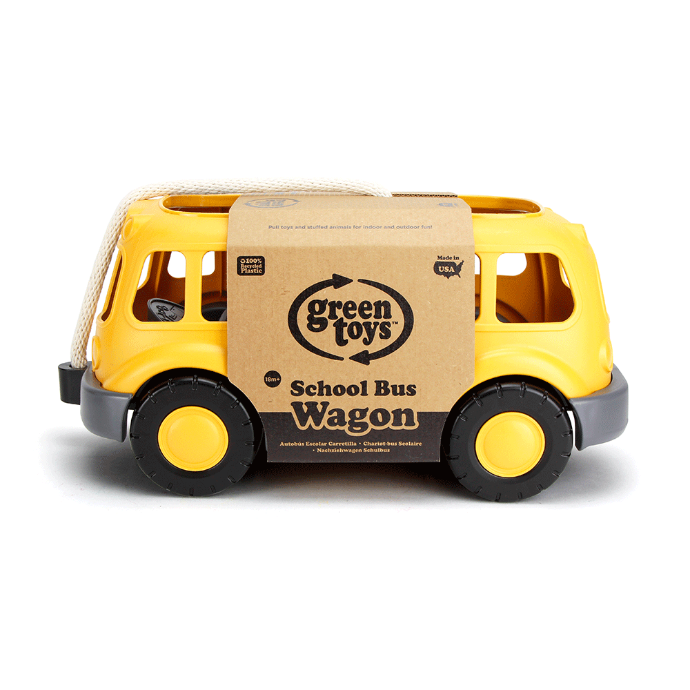 Pull Along School Bus Wagon (Eco Toy) - Toby Tiger