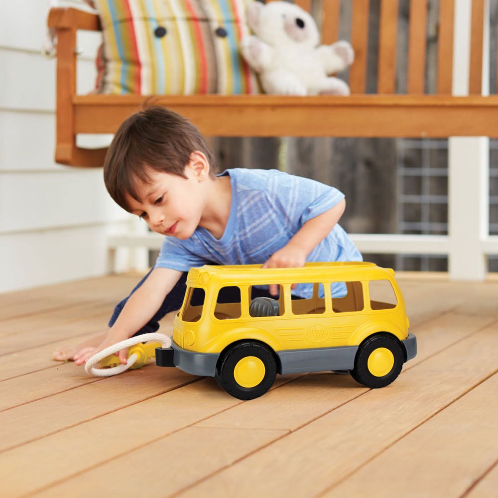Pull Along School Bus Wagon (Eco Toy) - Toby Tiger