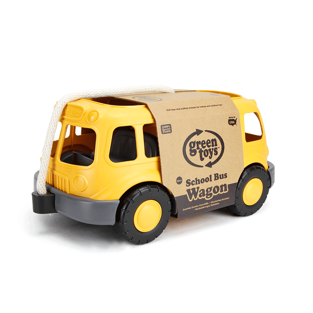 Pull Along School Bus Wagon (Eco Toy) - Toby Tiger