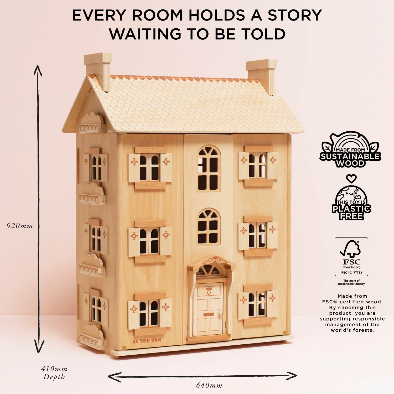 The Grand Natural Wood Dolls House - Toby Tiger