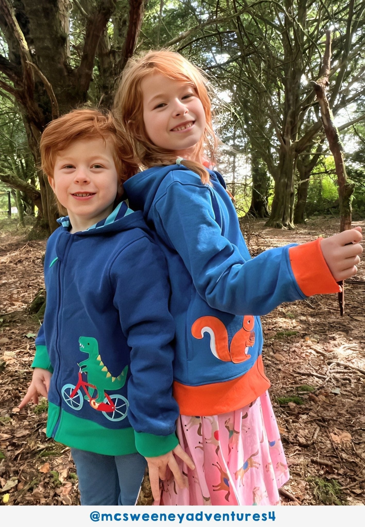 Organic Toys Bicycle Dinosaur Applique Hoodie - Toby Tiger