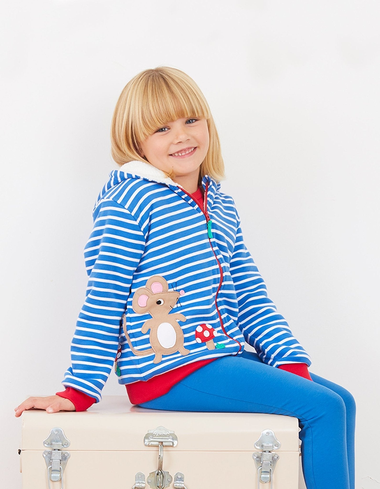 Organic Mouse Mushroom Applique Hoodie