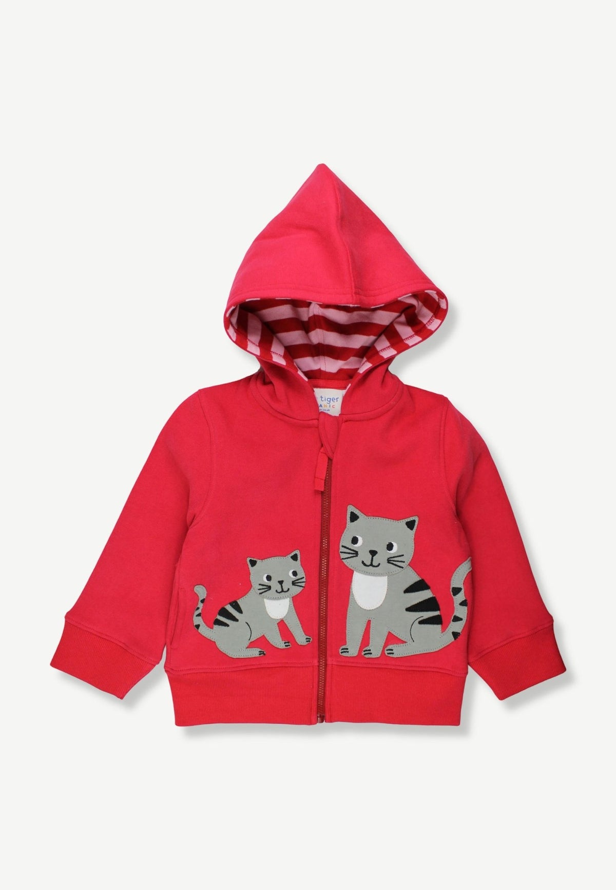 Organic Cat Applique Hoodie - Toby Tiger UK