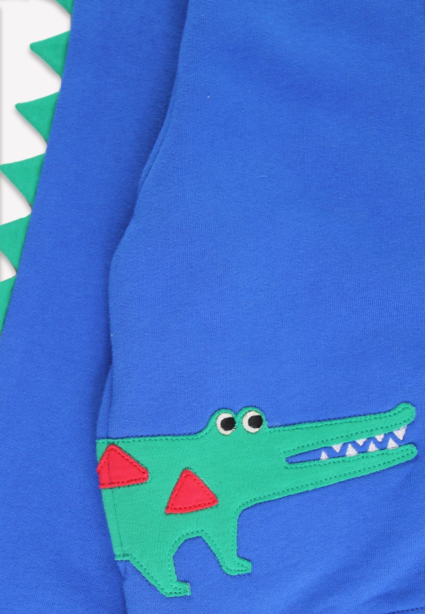 Organic Crocodile Applique Blue Hoodie - Toby Tiger