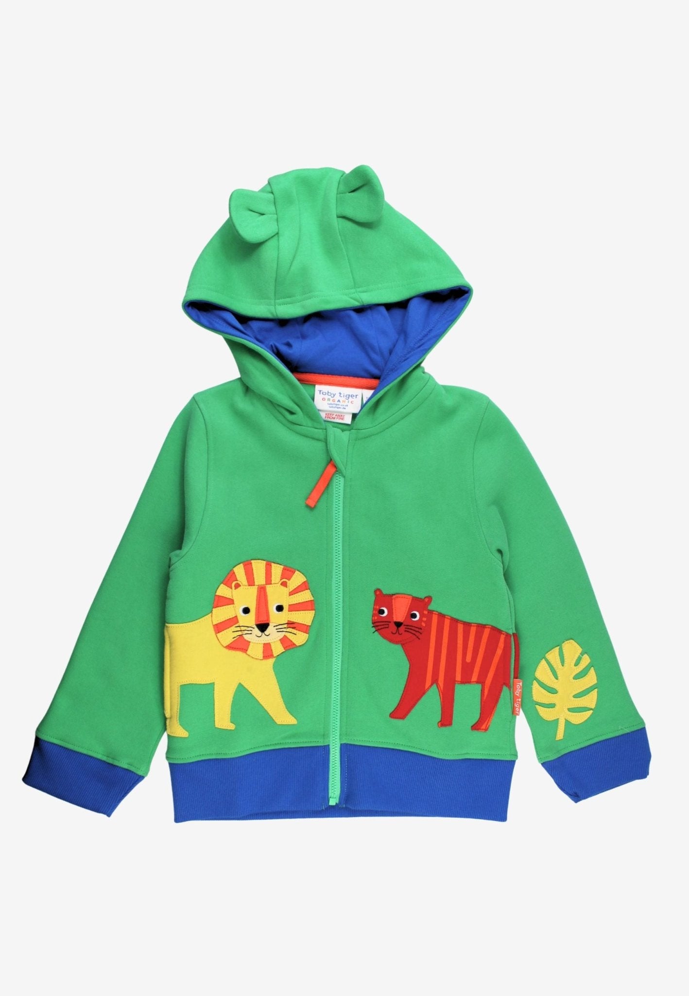 Organic Lion Tiger Applique Hoodie - Toby Tiger