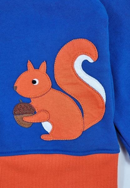 Organic Squirrel Applique Hoodie - Toby Tiger