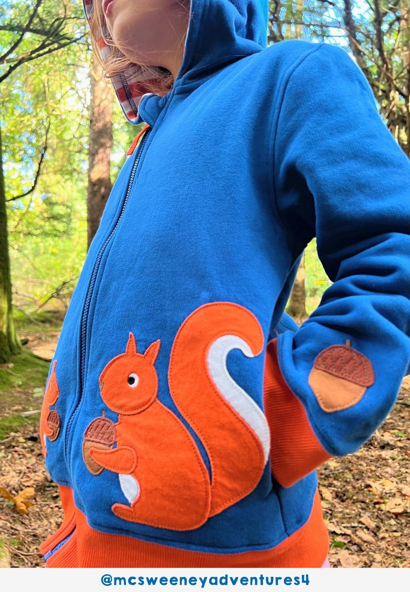 Organic Squirrel Applique Hoodie - Toby Tiger
