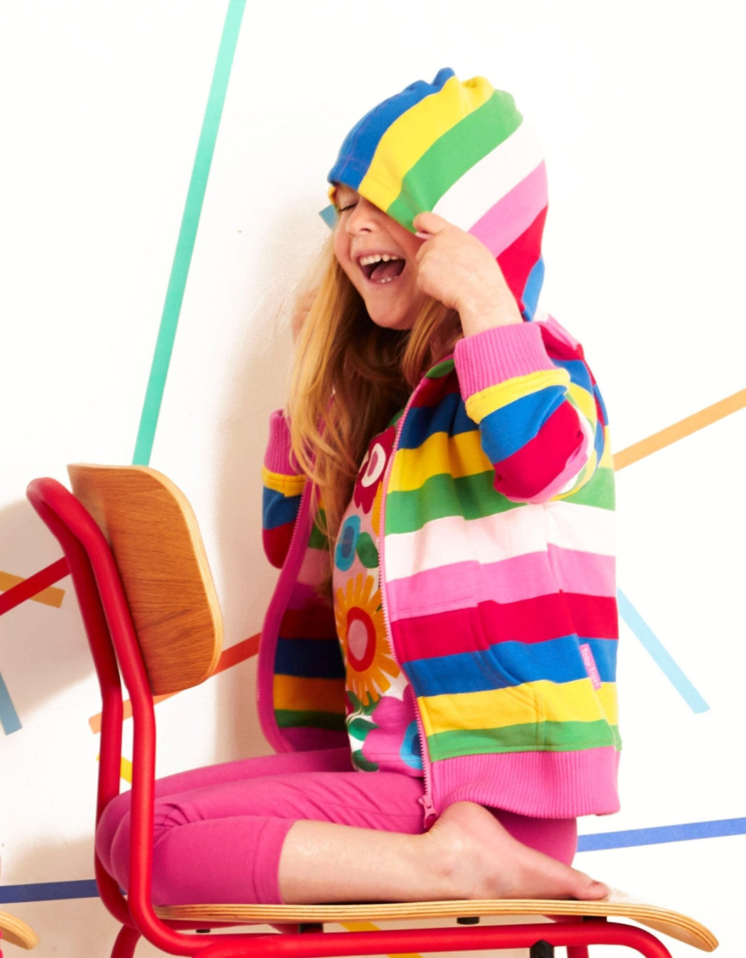 Multi Stripe Hoodie ZP8409U