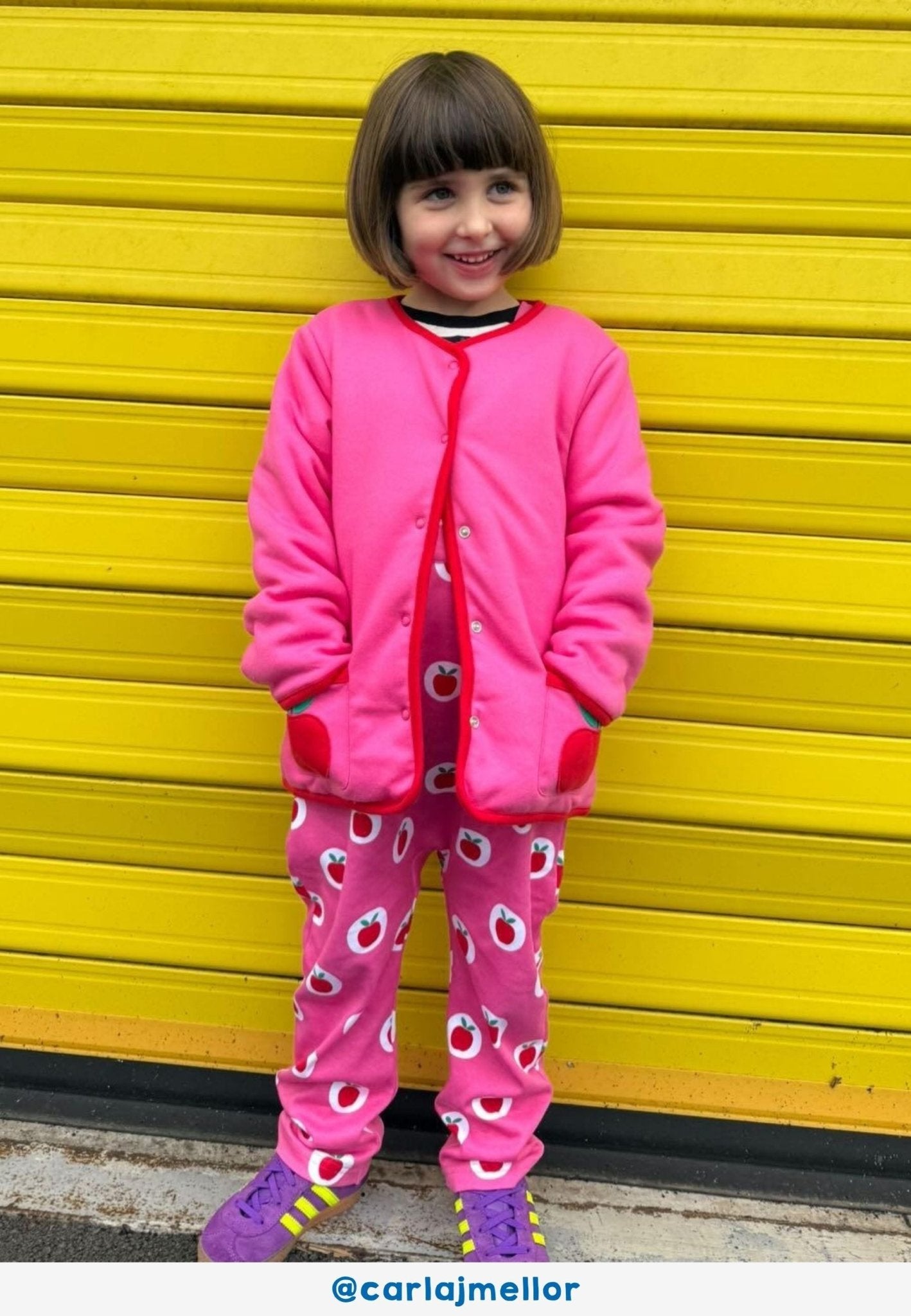 Organic Apple Applique Reversible Jacket - Toby Tiger