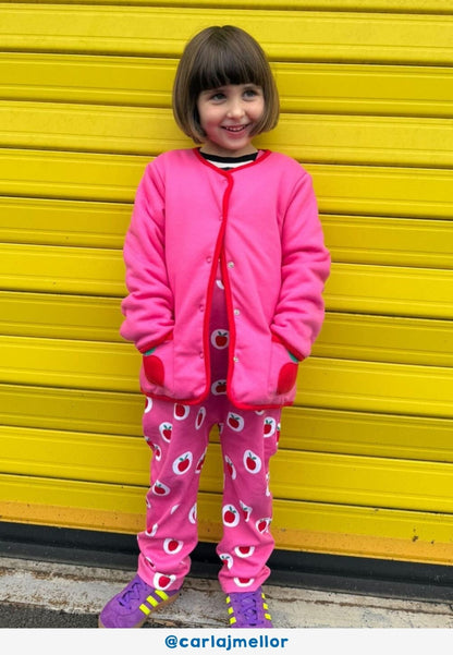 Organic Apple Applique Reversible Jacket - Toby Tiger