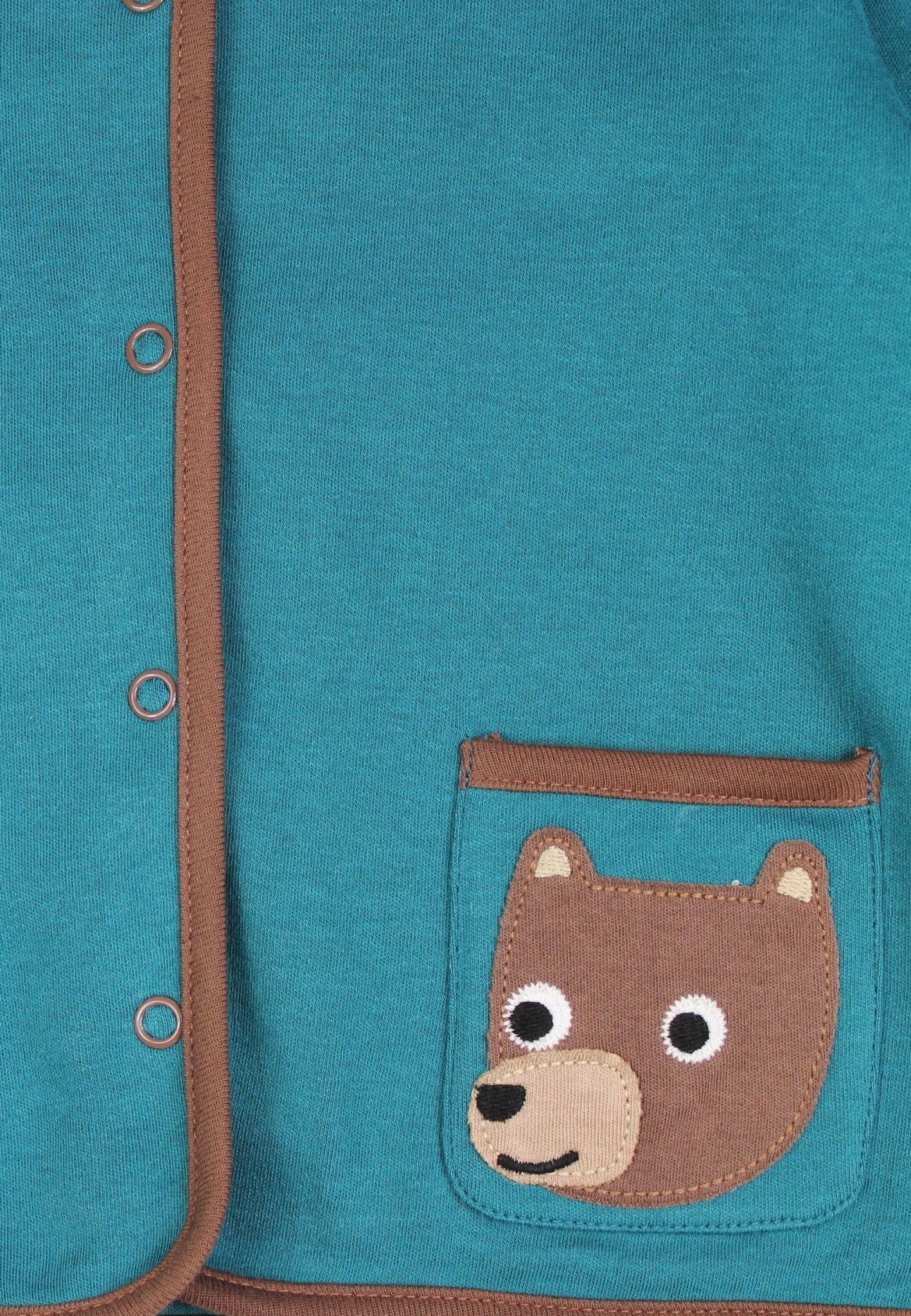 Organic Brown Bear Applique Reversible Jacket - Toby Tiger