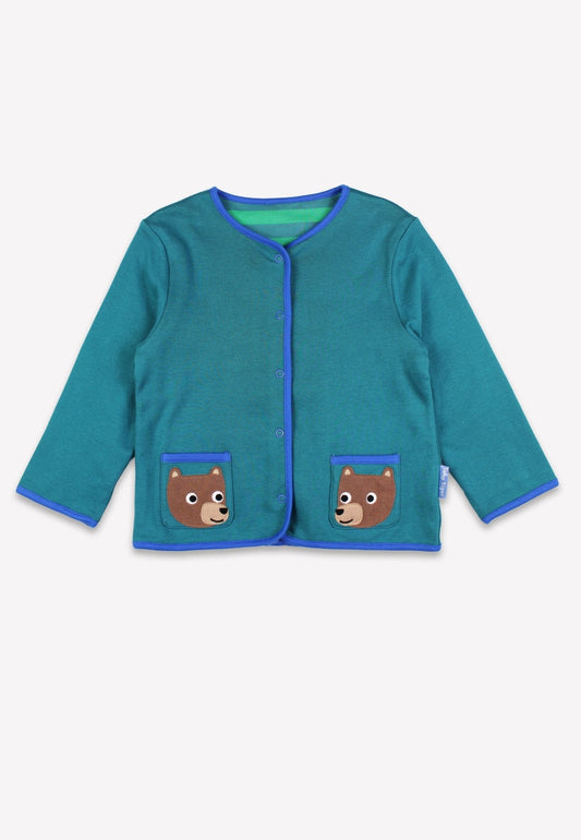Organic Brown Bear Applique Reversible Jacket - Toby Tiger