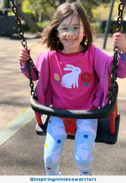 Organic Bunny Hop Print Leggings - Toby Tiger