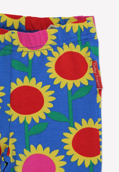 Organic Sunflower Bee Print Leggings - Toby Tiger
