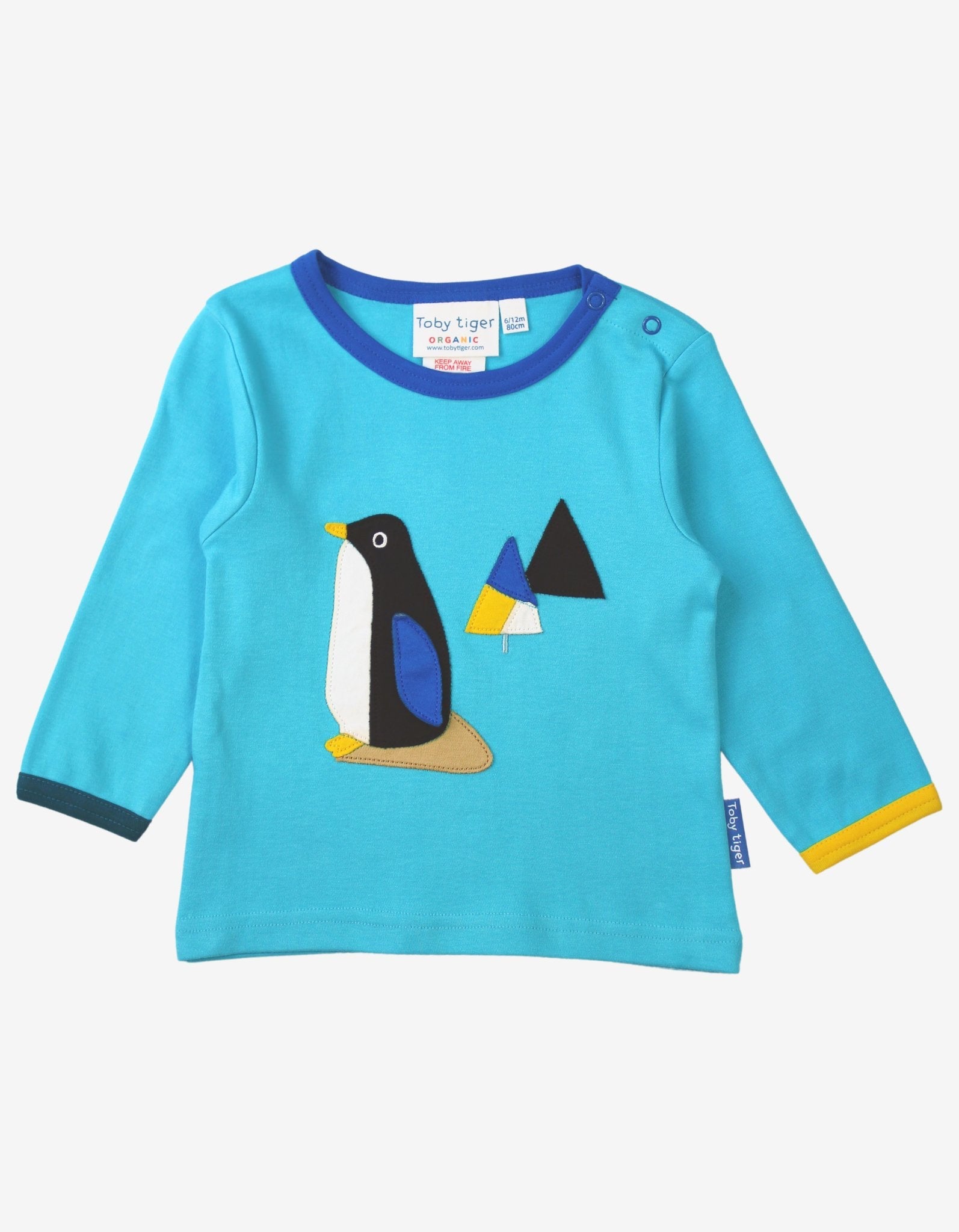 Organic Penguin Applique Long-Sleeve T-Shirt Toby Tiger