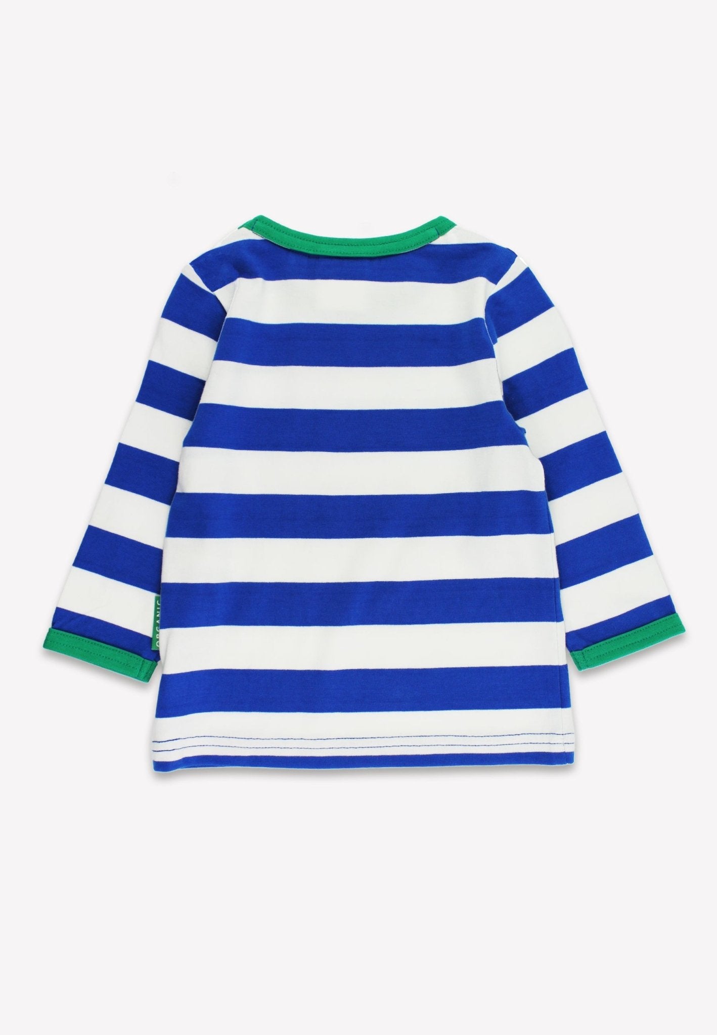 Organic Blue Stripe Brother Applique Long - Sleeved T-Shirt - Toby Tiger