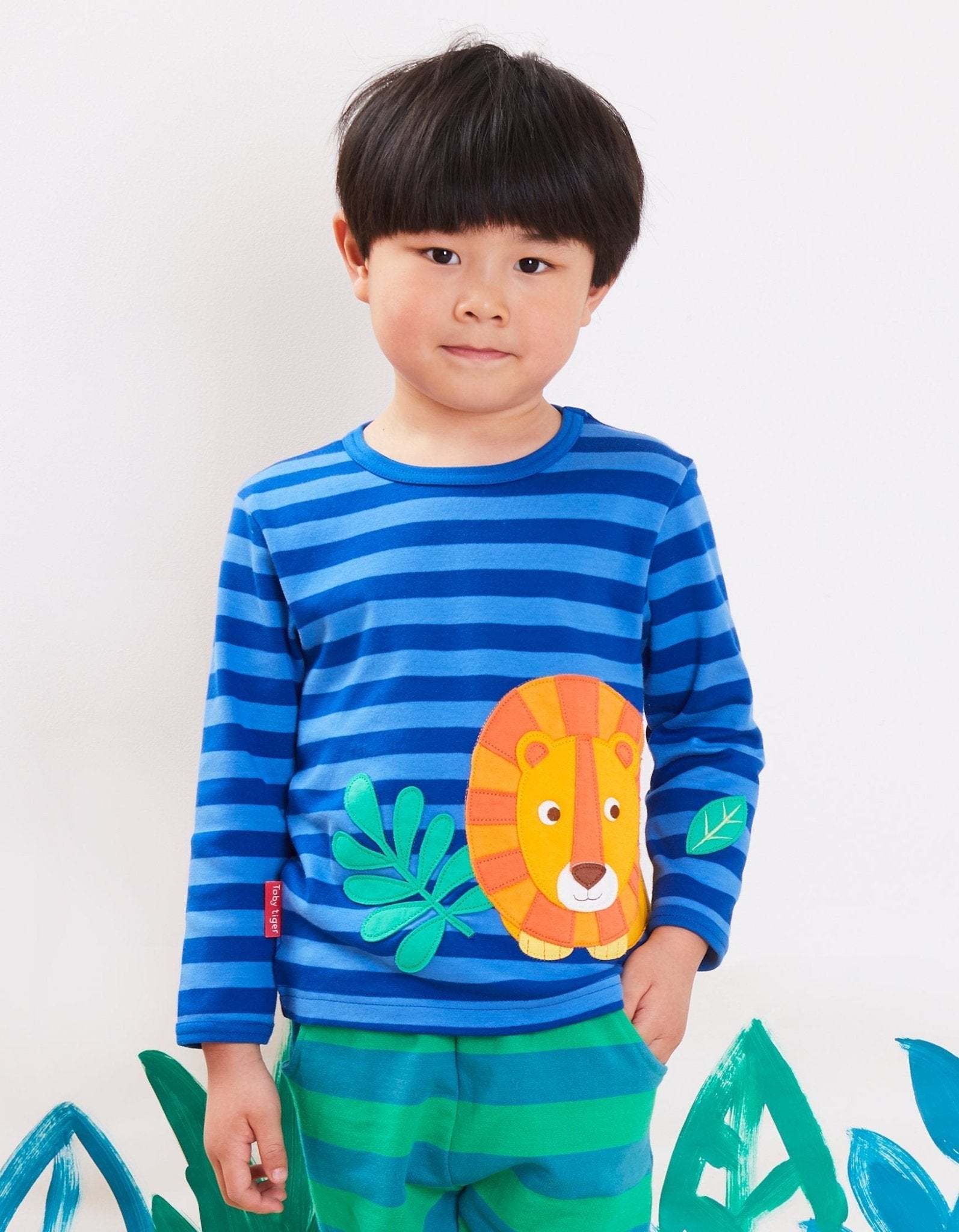 Organic Born Free Lion Applique Long Sleeved T Shirt