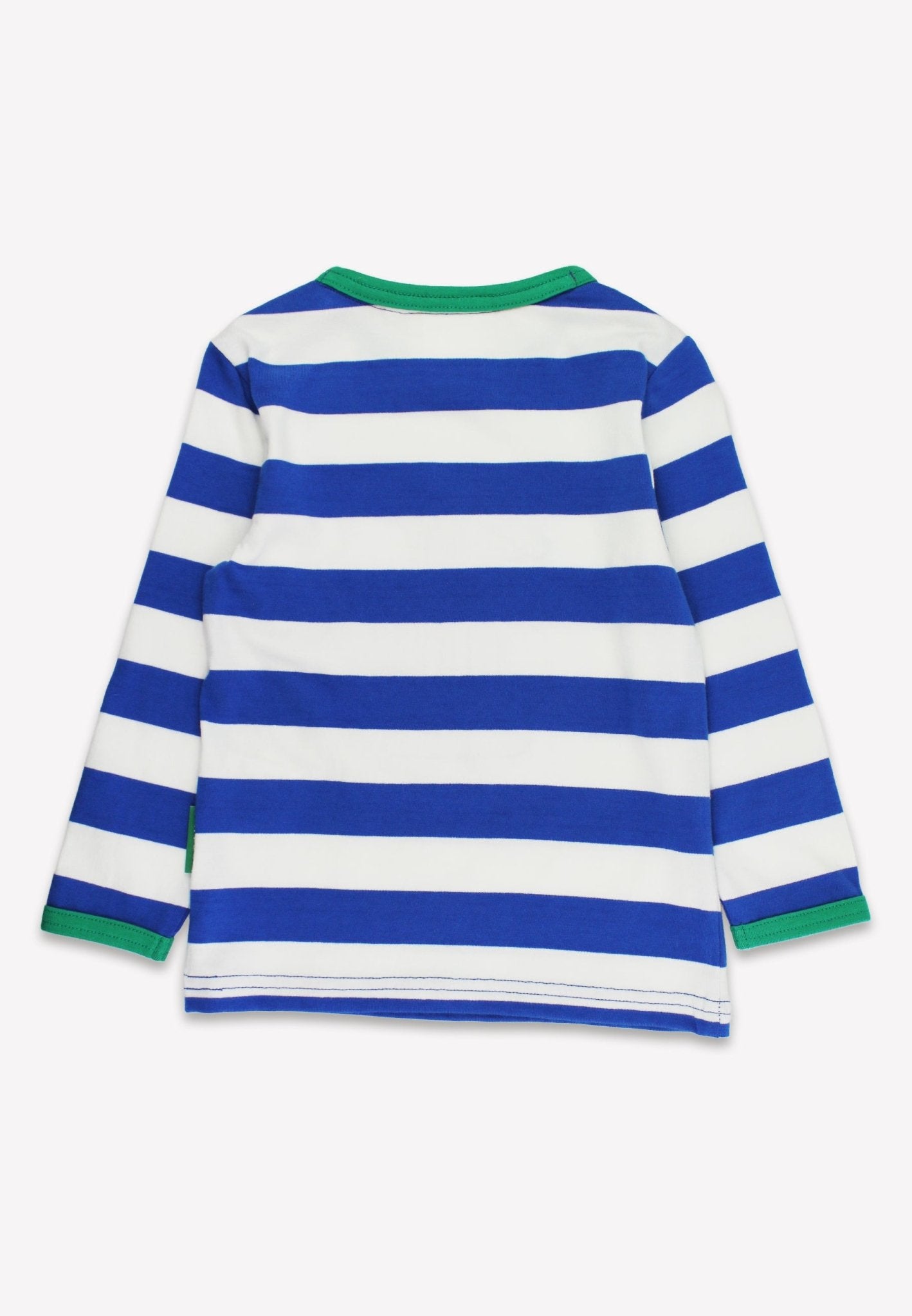 Organic One Applique Blue Stripe Long - SleevedT-Shirt - Toby Tiger