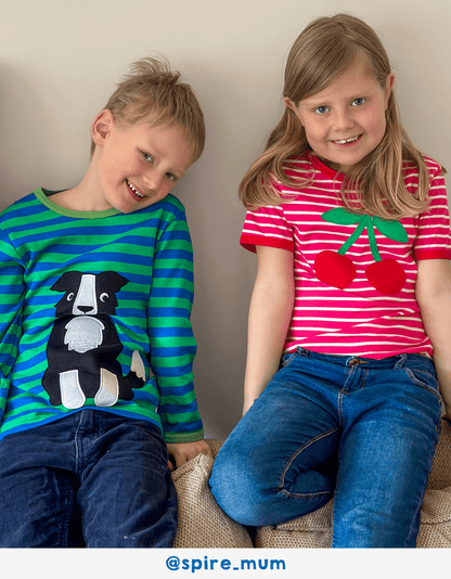 Organic Dog Applique T-Shirt - Toby Tiger