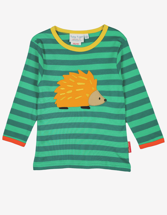 Organic Hedgehog Applique Long-Sleeved T-Shirt