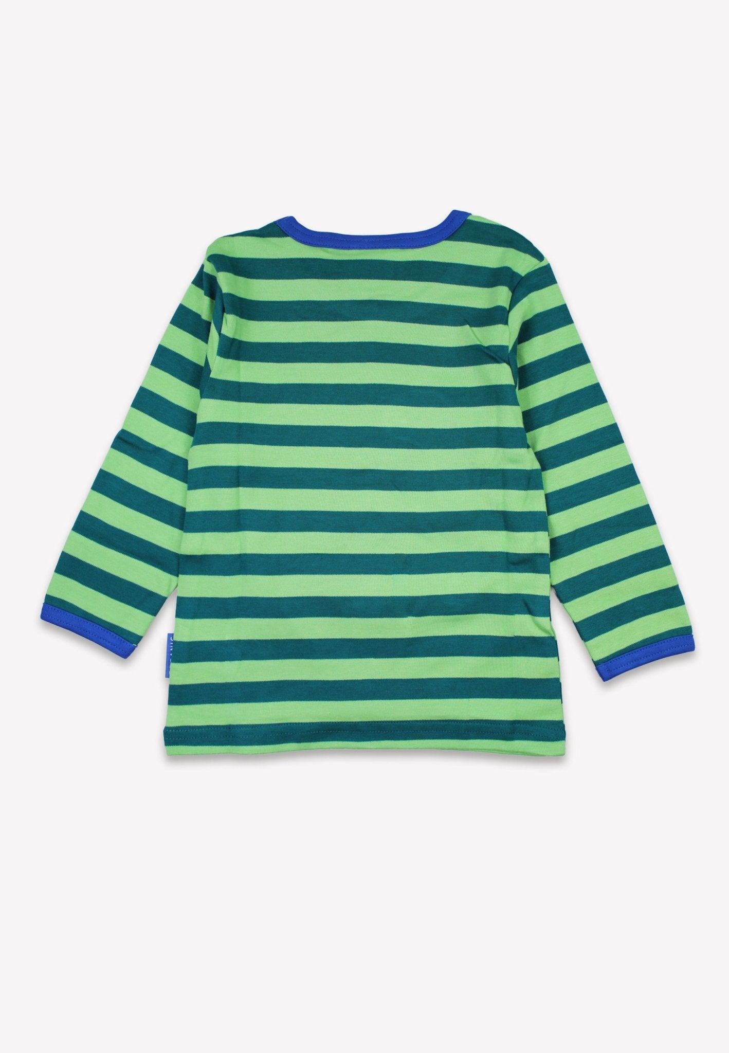 Organic Green Tonal Dinosaur Applique Long - Sleeved T-Shirt - Toby Tiger