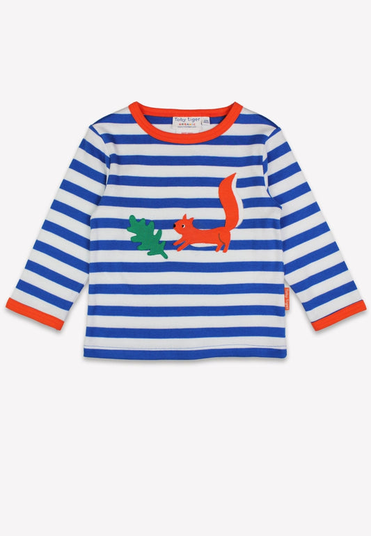 Organic Squirrel Applique Long - Sleeved T-Shirt - Toby Tiger