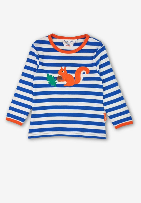 Organic Squirrel Applique Long - Sleeved T-Shirt - Toby Tiger