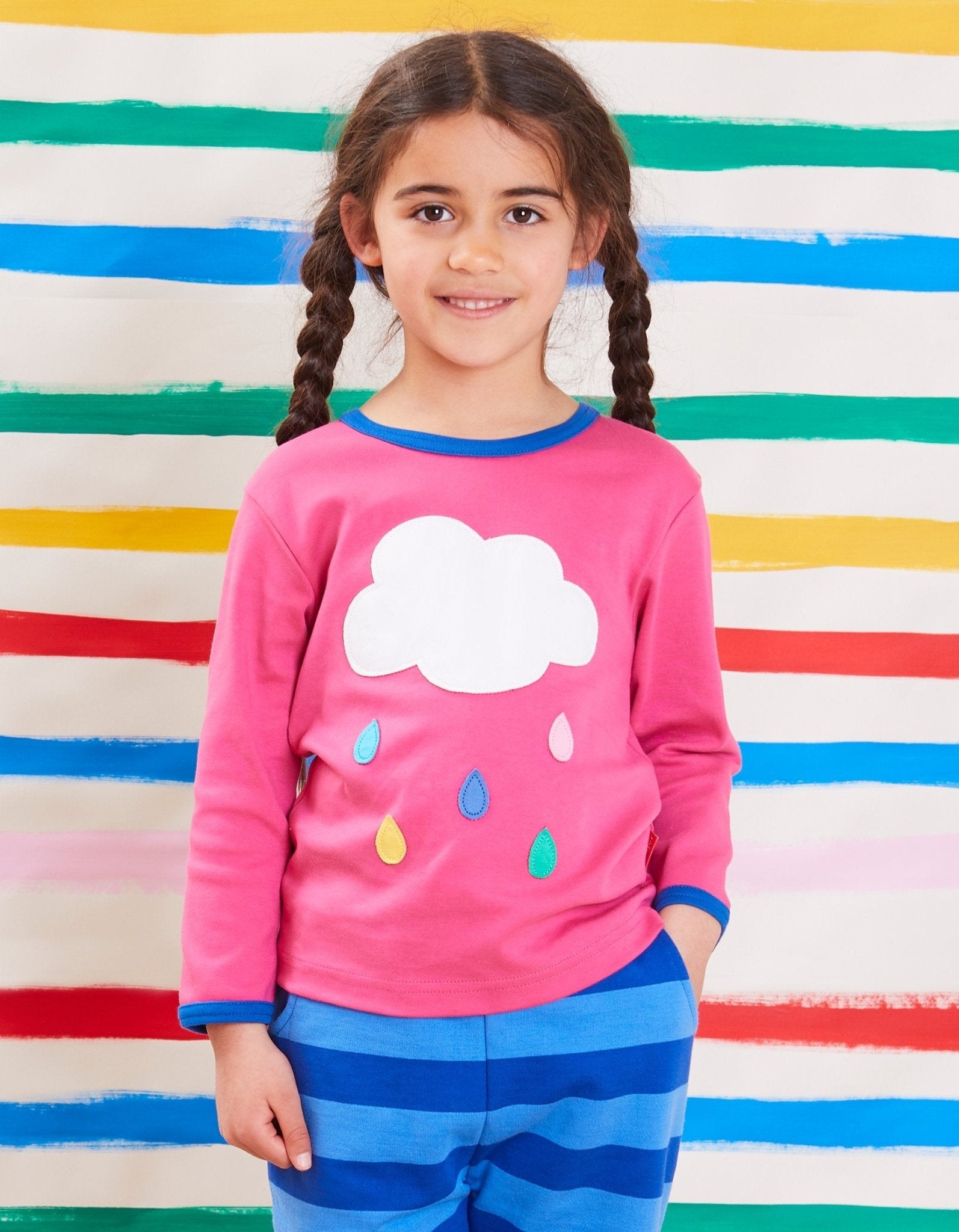 Organic Cloud Applique Long Sleeved T Shirt