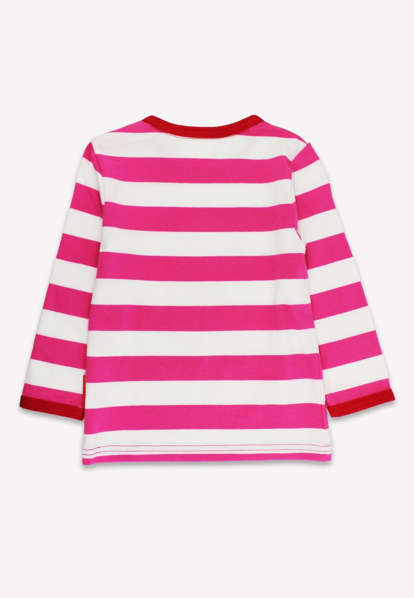Organic One Applique Pink Stripe Long - Sleeved T-Shirt - Toby Tiger