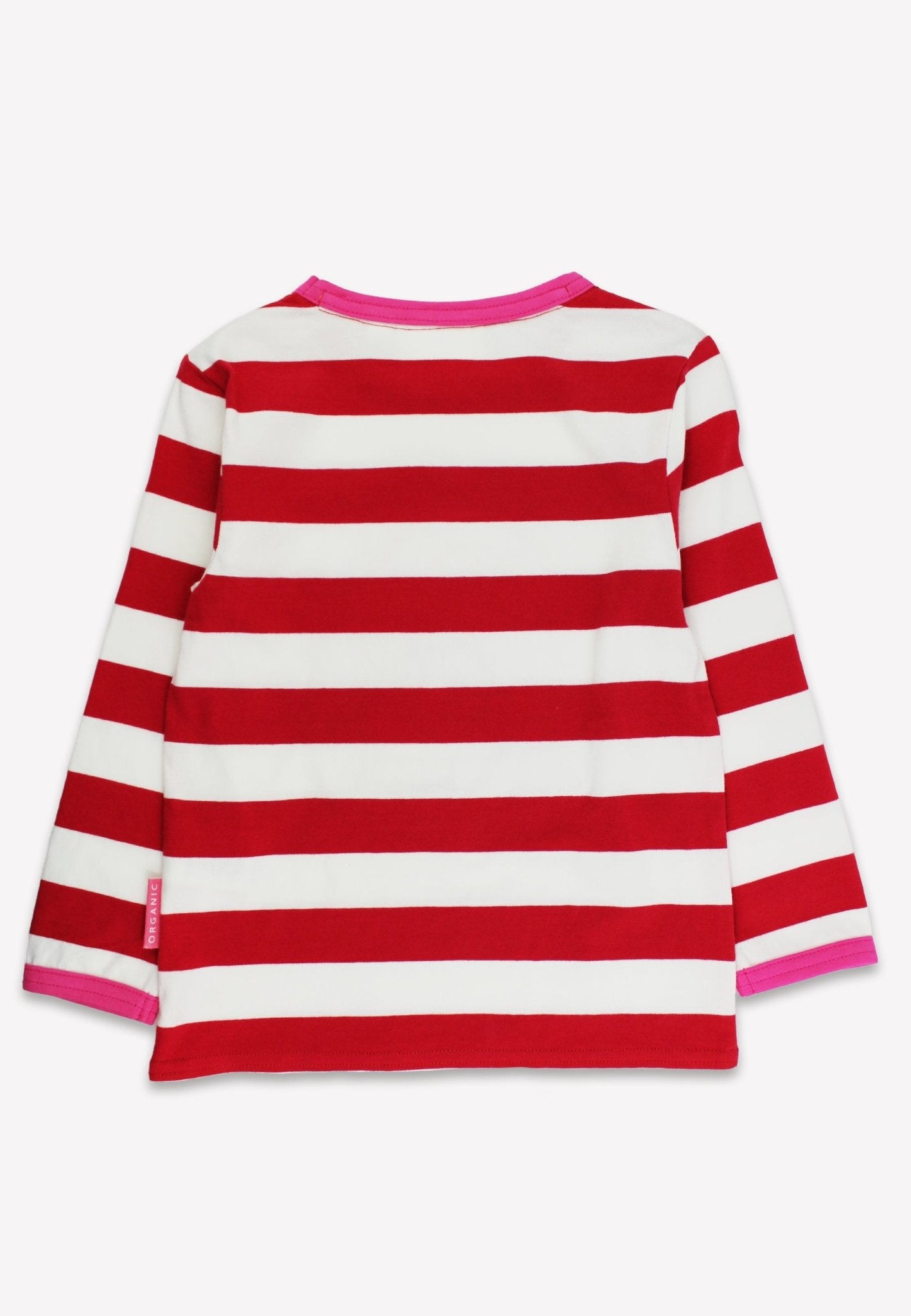 Organic Two Applique Red Stripe Long - Sleeved T-Shirt - Toby Tiger