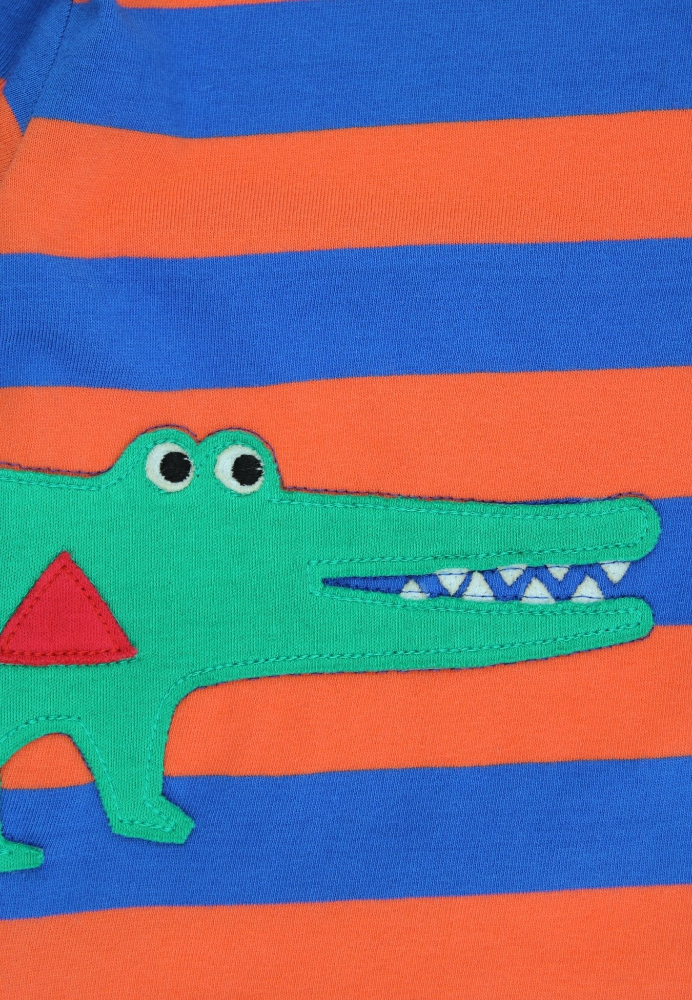 Organic Crocodile Applique Long - Sleeved T-Shirt - Toby Tiger
