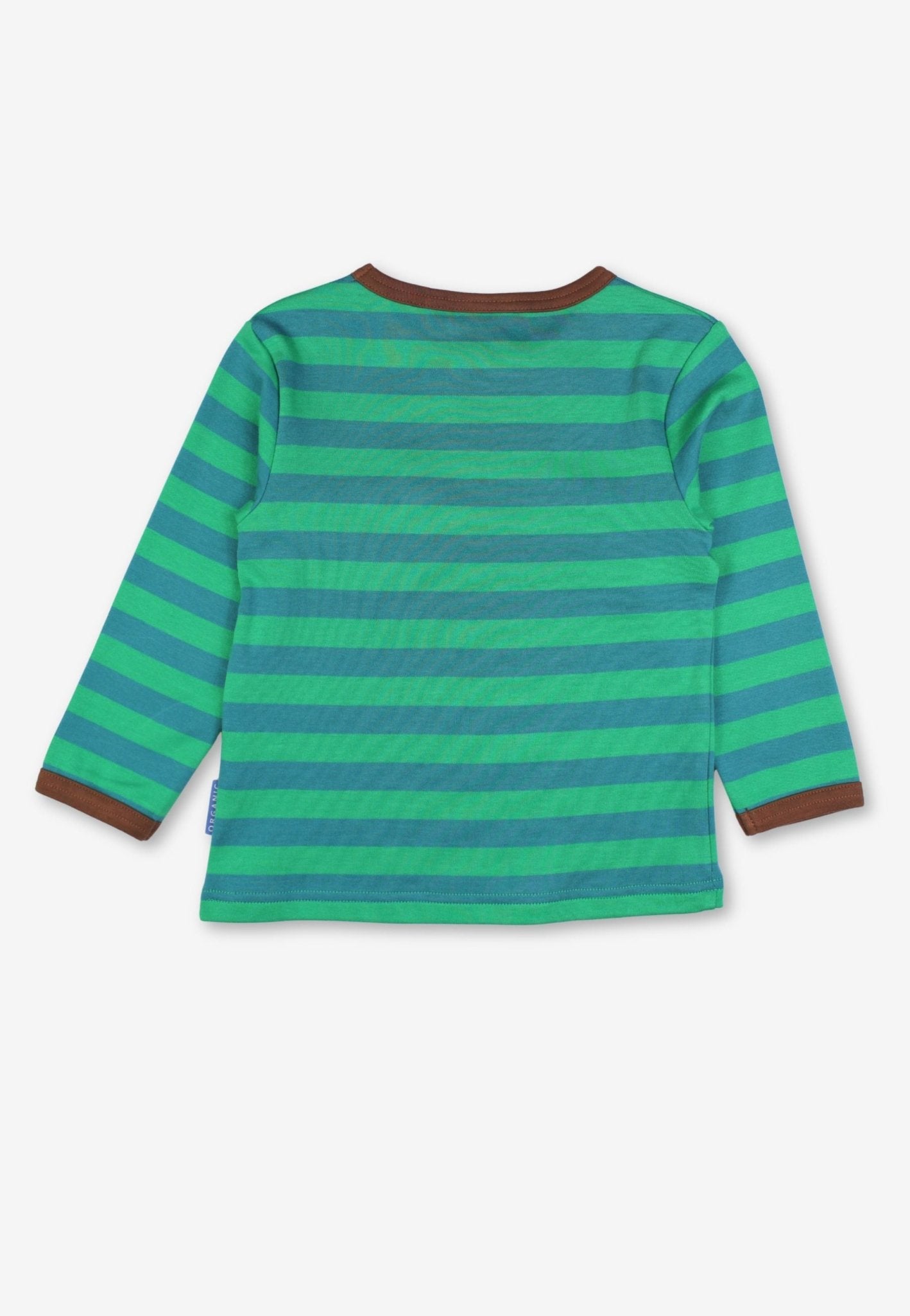 Organic Brown Bear Pocket Applique Long - Sleeved T-Shirt - Toby Tiger