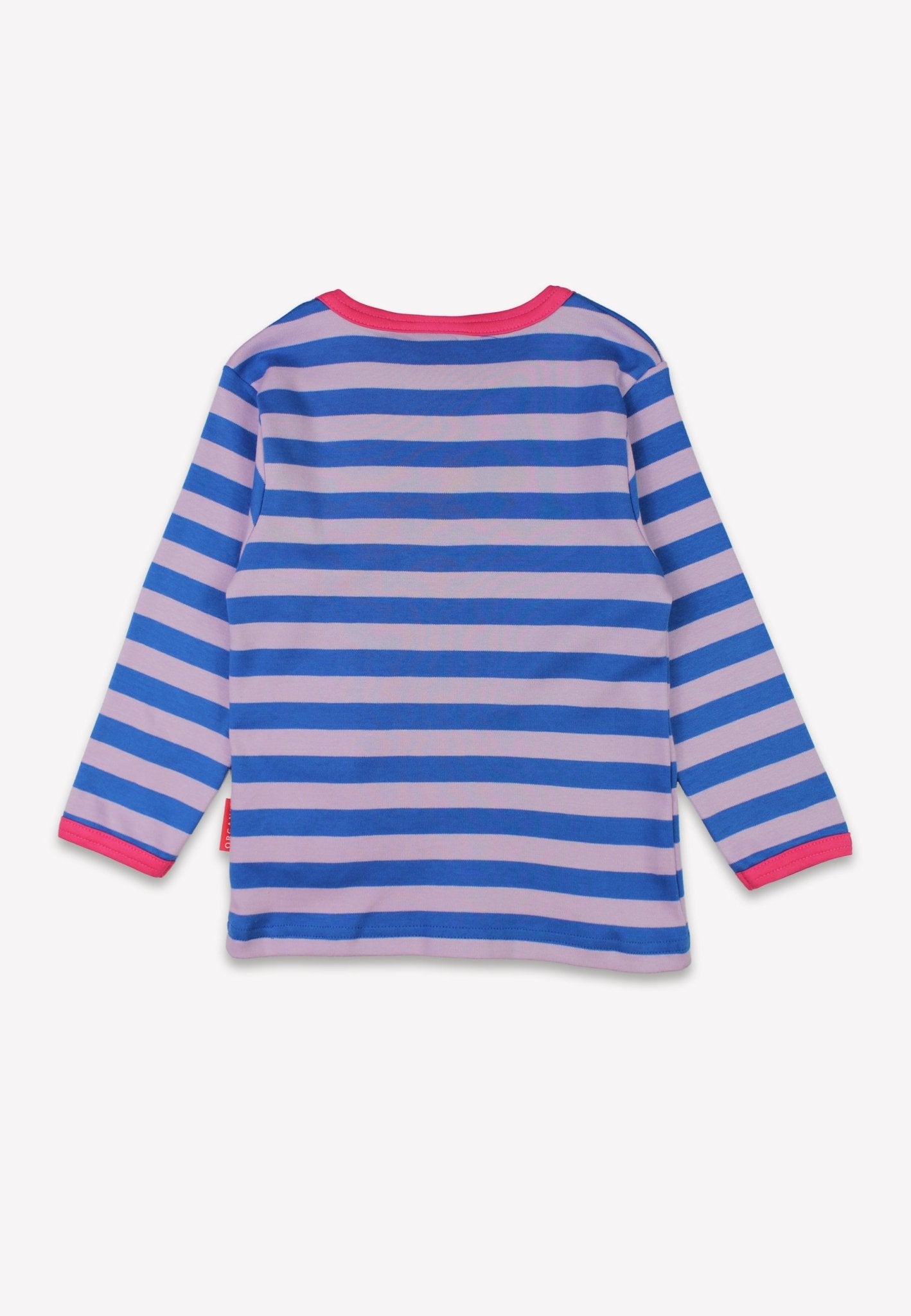Organic Striped Daisy Applique Long - Sleeved T-Shirt - Toby Tiger