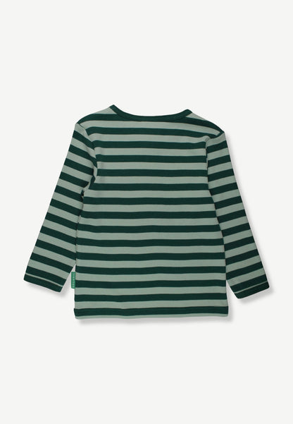 Organic Striped Fox Applique Long-Sleeved T-Shirt - Toby Tiger UK