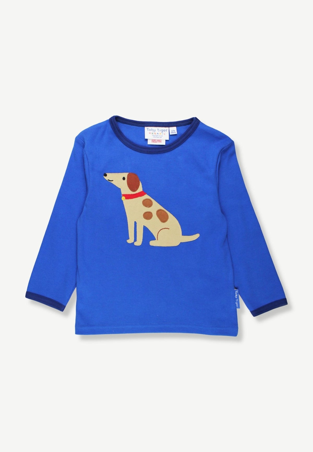 Organic Dog Applique Long-Sleeved T-Shirt - Toby Tiger UK