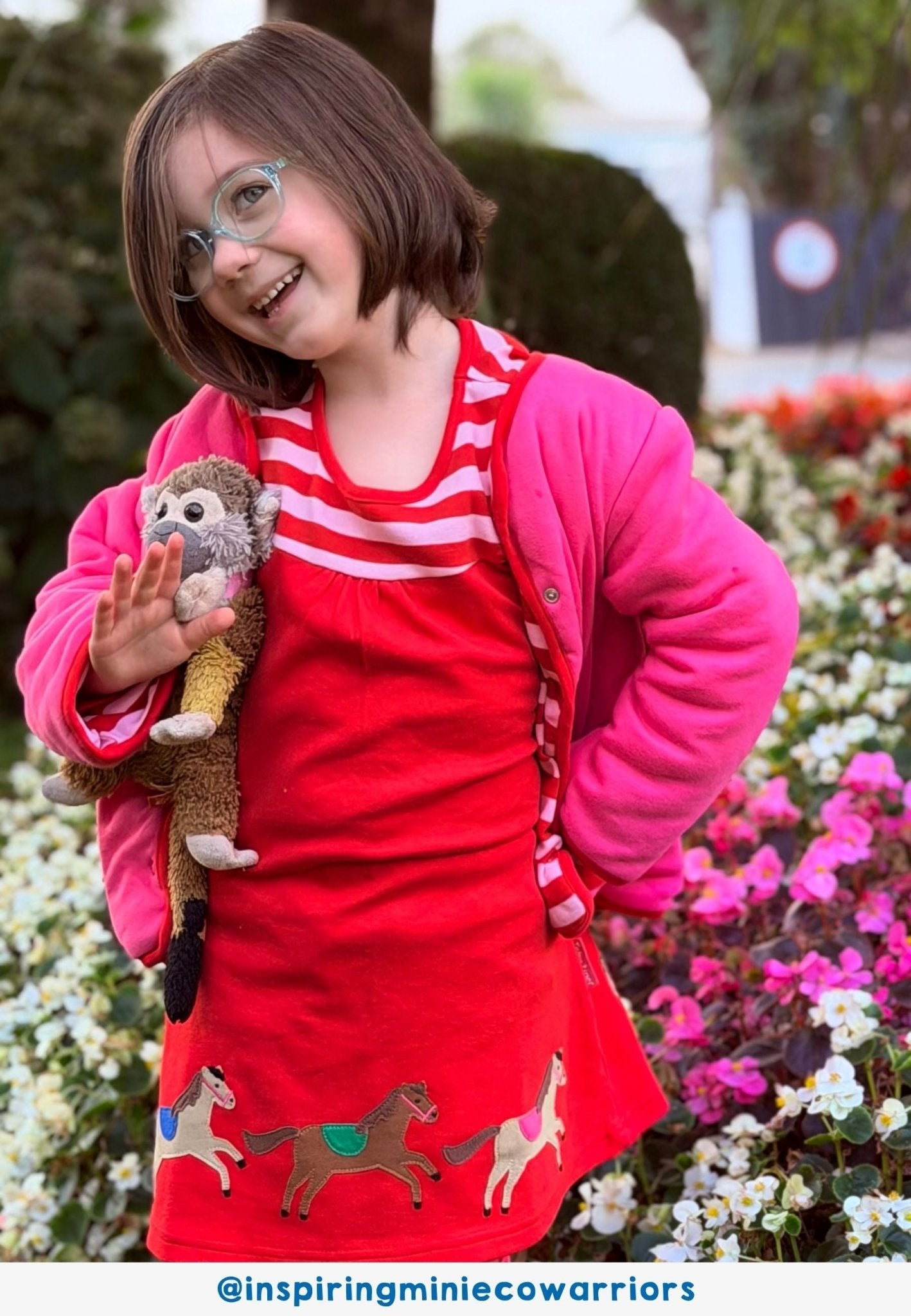 Organic Pink Horse and Pony Applique Dress - Toby Tiger