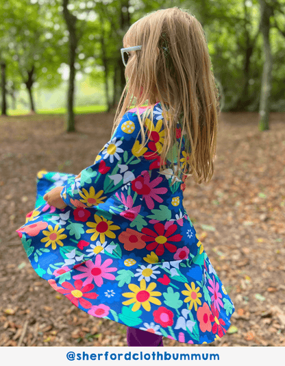 Organic Bold Floral Print Skater Dress