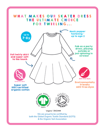 Organic Camping Bear Print Skater Dress - Toby Tiger UK Retail