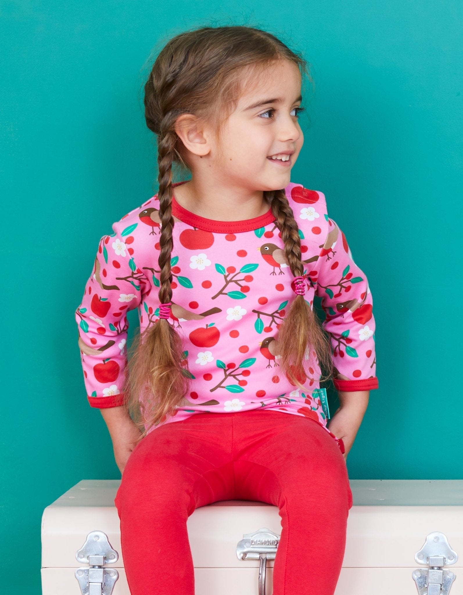 Organic Robin Print Long Sleeved T Shirt