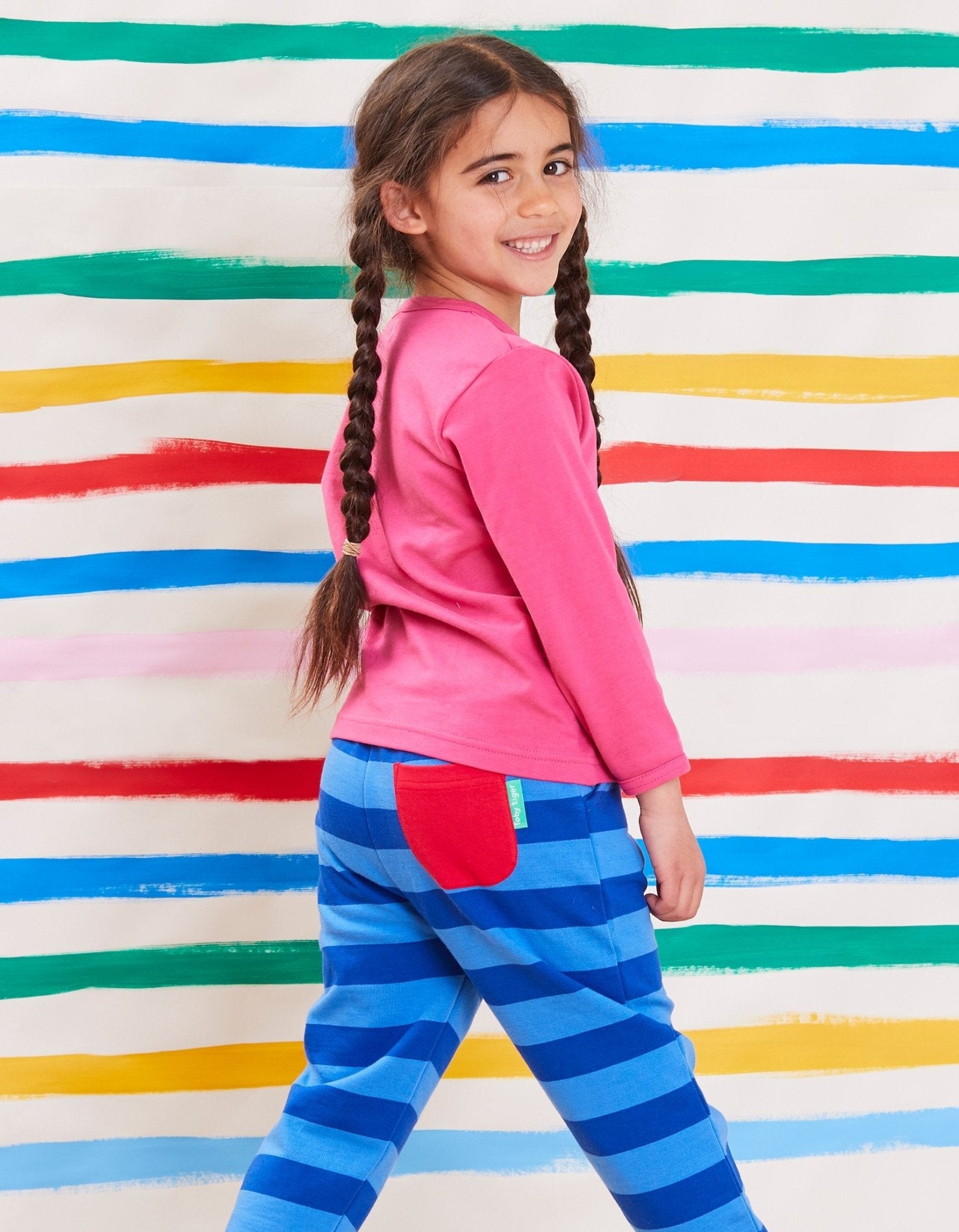 Organic Pink Basic Long - Sleeved T-Shirt - Toby Tiger UK Retail