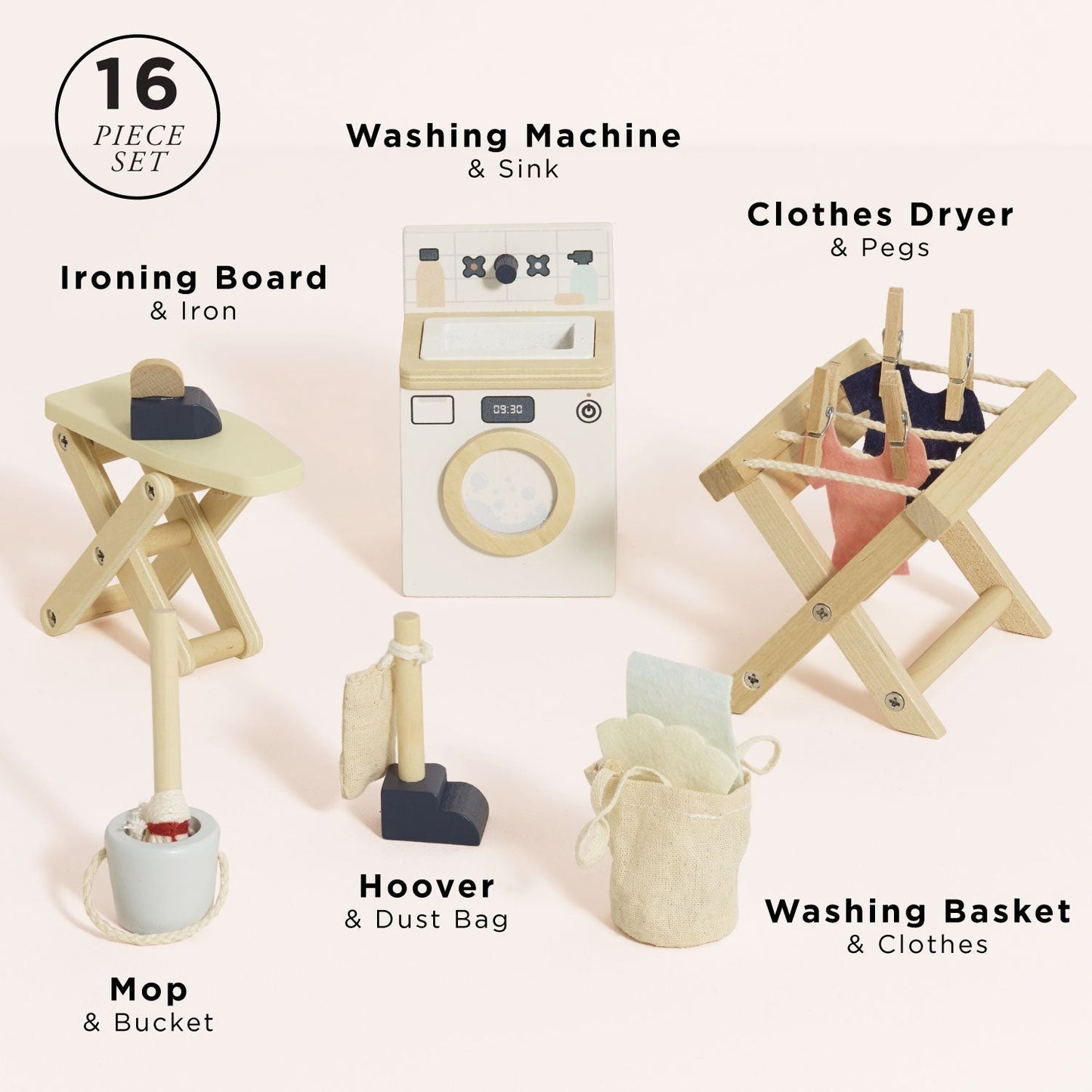 Wooden Dolls House Laundry Room - Toby Tiger UK