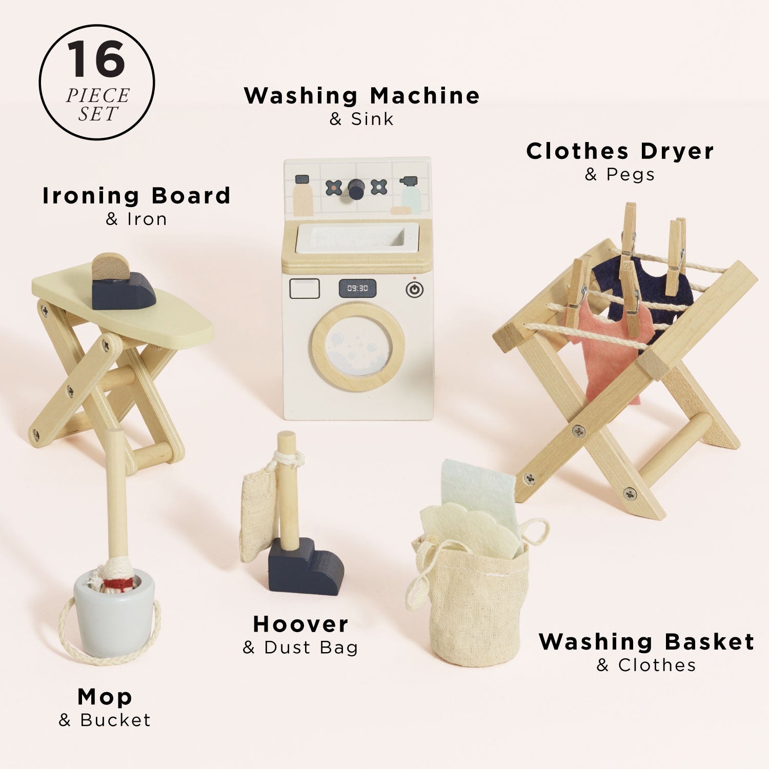 Wooden Dolls House Laundry Room - Toby Tiger UK