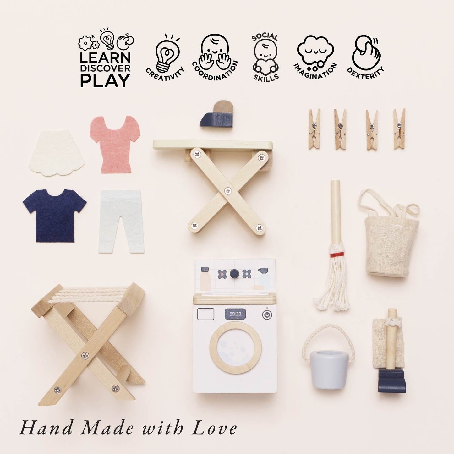 Wooden Dolls House Laundry Room - Toby Tiger UK