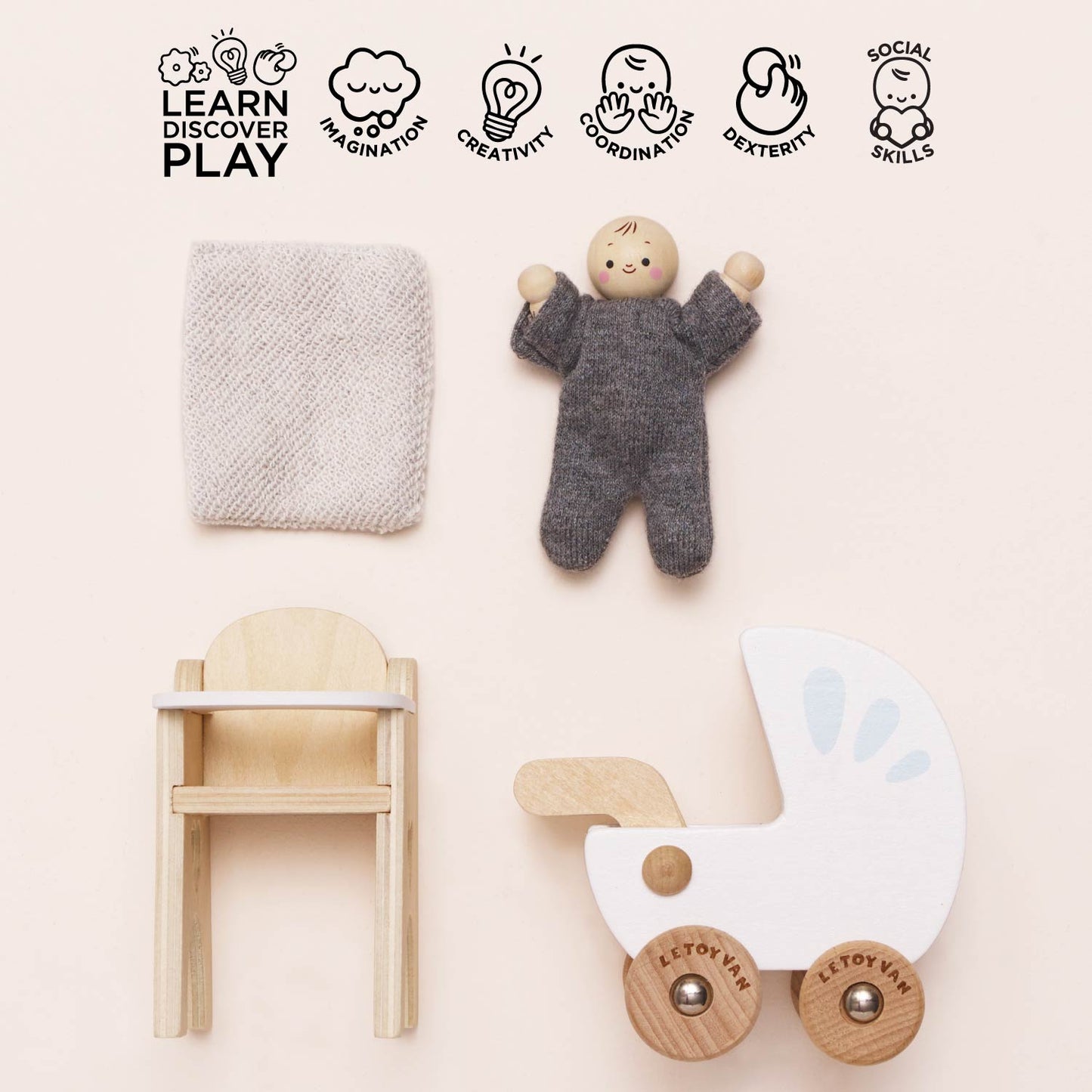 Dolls House Nursery & Baby Set - Toby Tiger UK