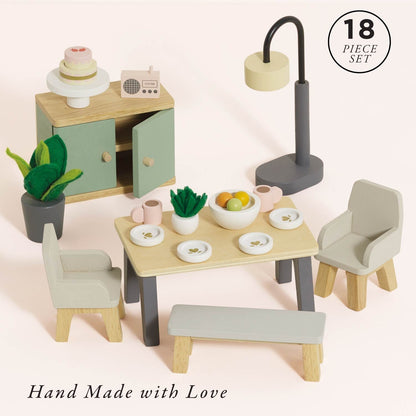 Wooden Dolls House Dining Room - Toby Tiger UK