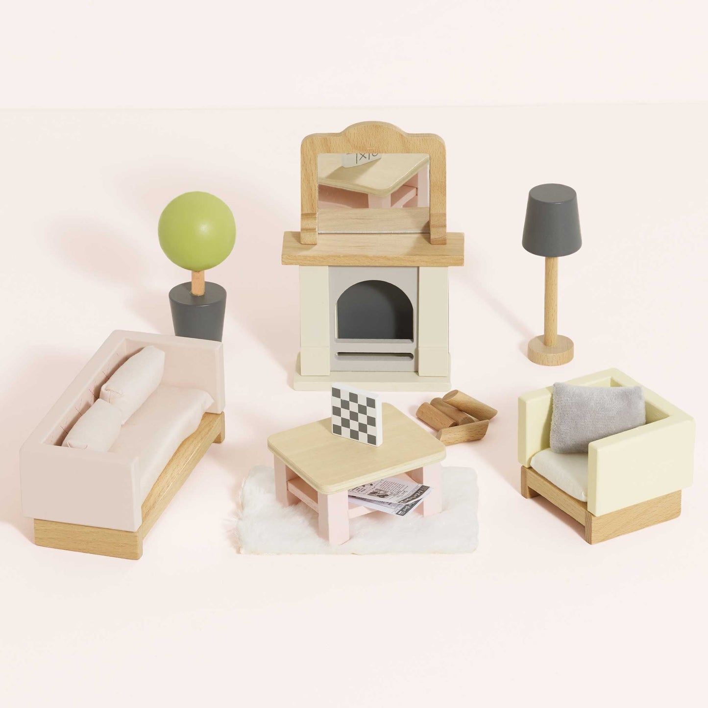 Wooden Dolls House Living Room - Toby Tiger UK