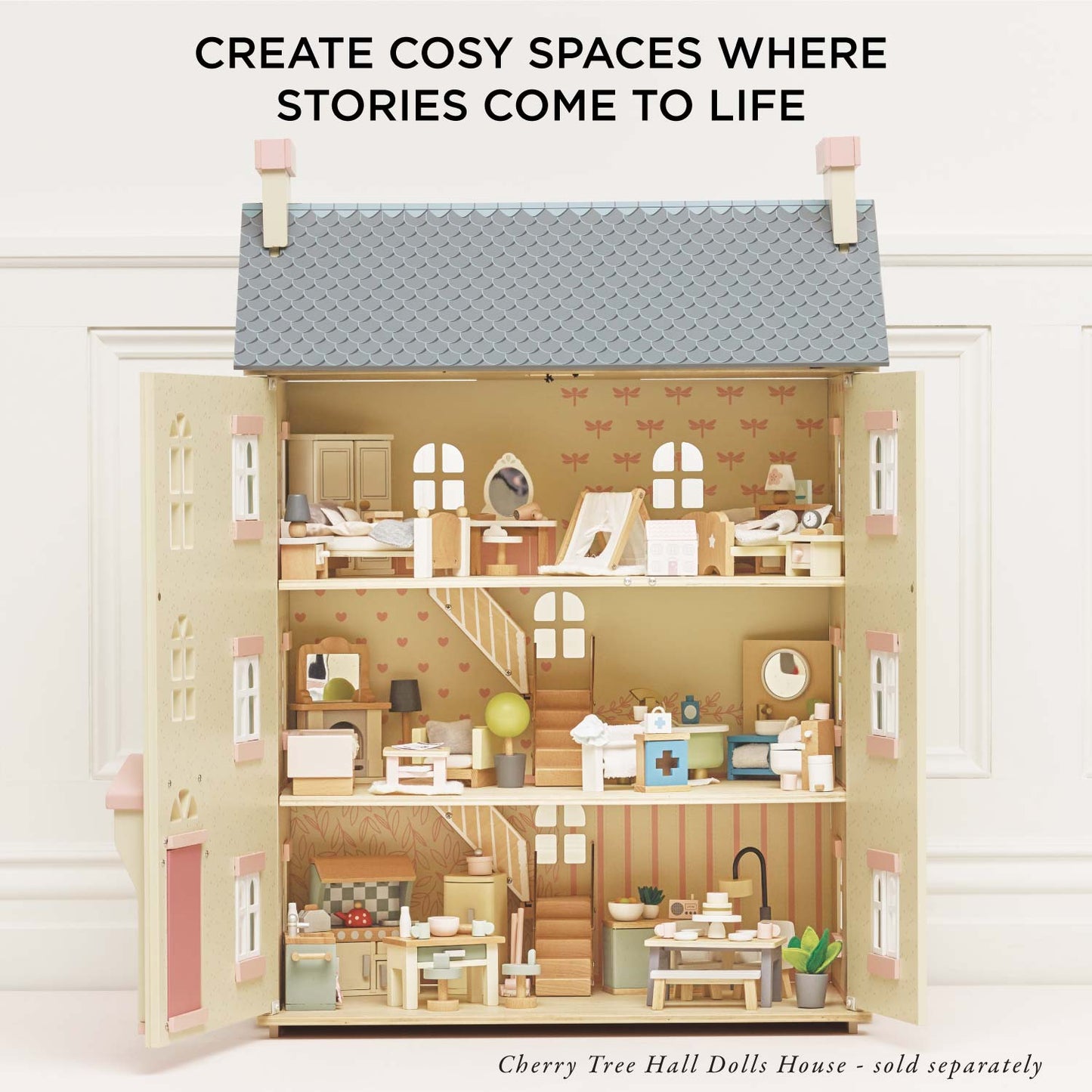 Wooden Dolls House Living Room - Toby Tiger UK