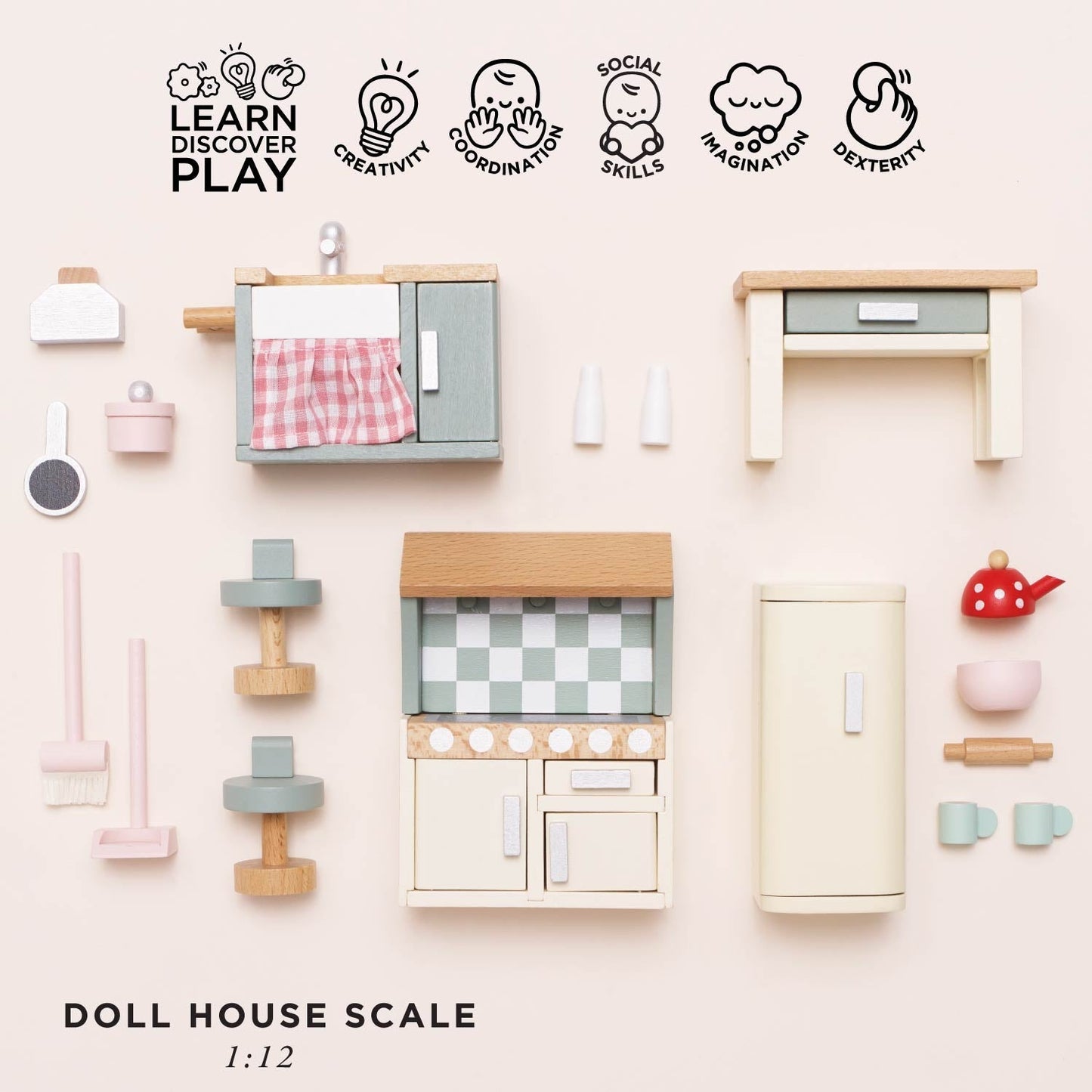 Wooden Dolls House Kitchen Furniture - Toby Tiger UK