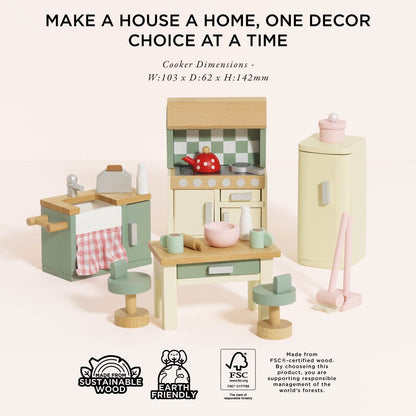 Wooden Dolls House Kitchen Furniture - Toby Tiger UK