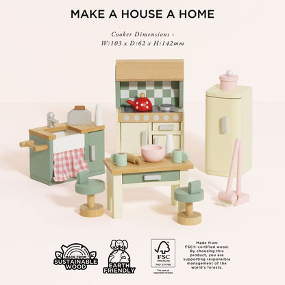 Wooden Dolls House Kitchen Furniture - Toby Tiger UK